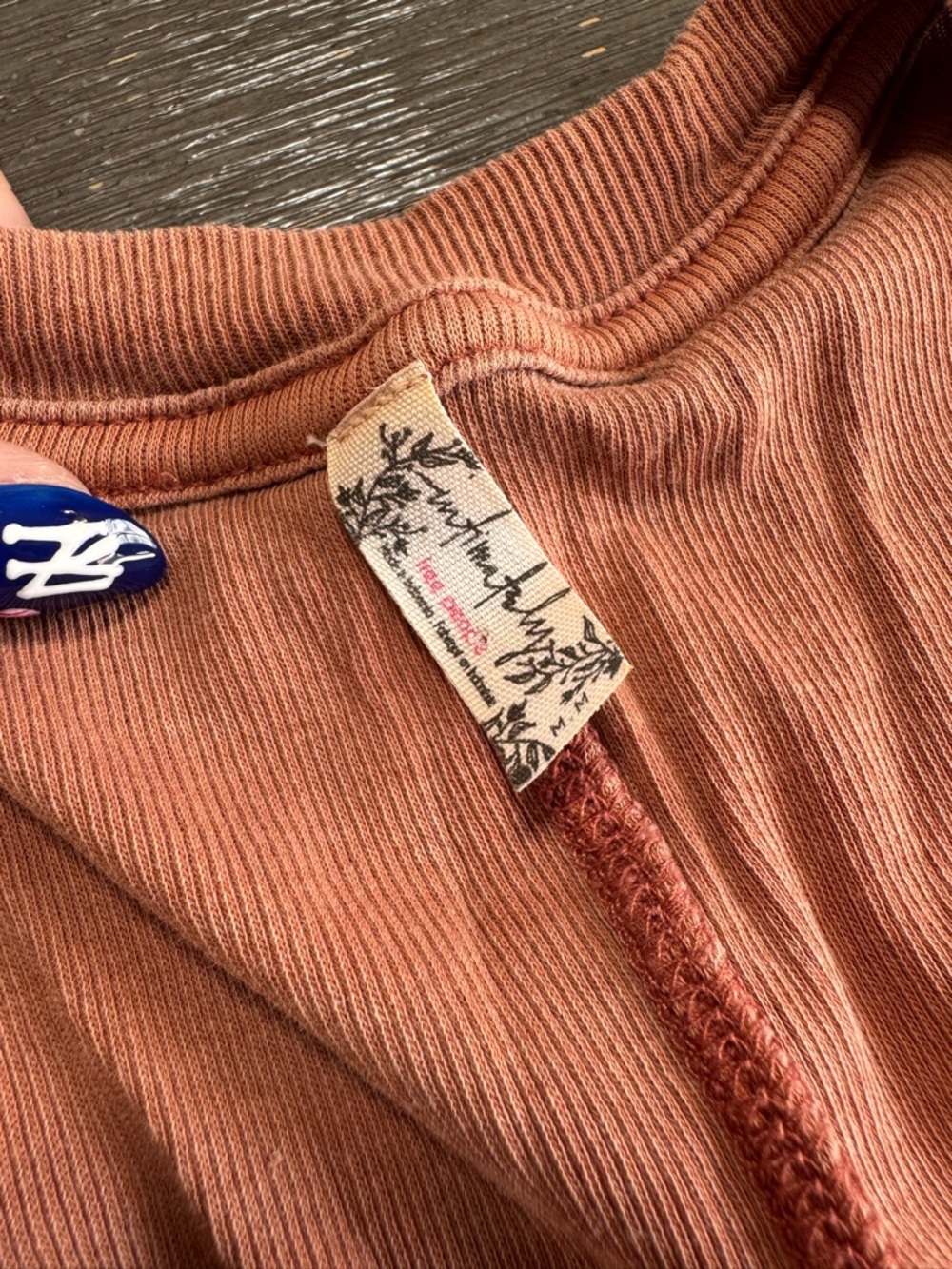 Free People Burnt Orange Ribbed Intimately Tank Top Shirt M - Picture 6 of 9